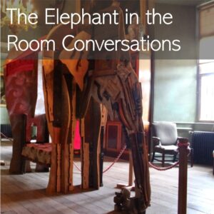 elephant statue made of wood and decorated in fabric on display in Powys Castel